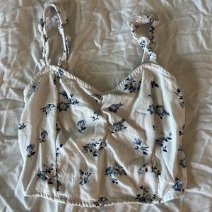 hollister floral crop top